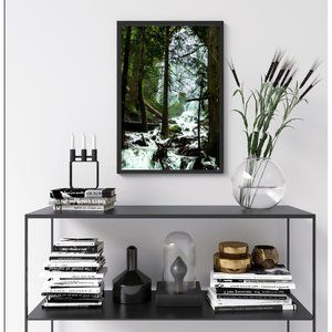 Moonfalls Oregon Waterfall Wall Art Design Poster Print Decor for Home & Office